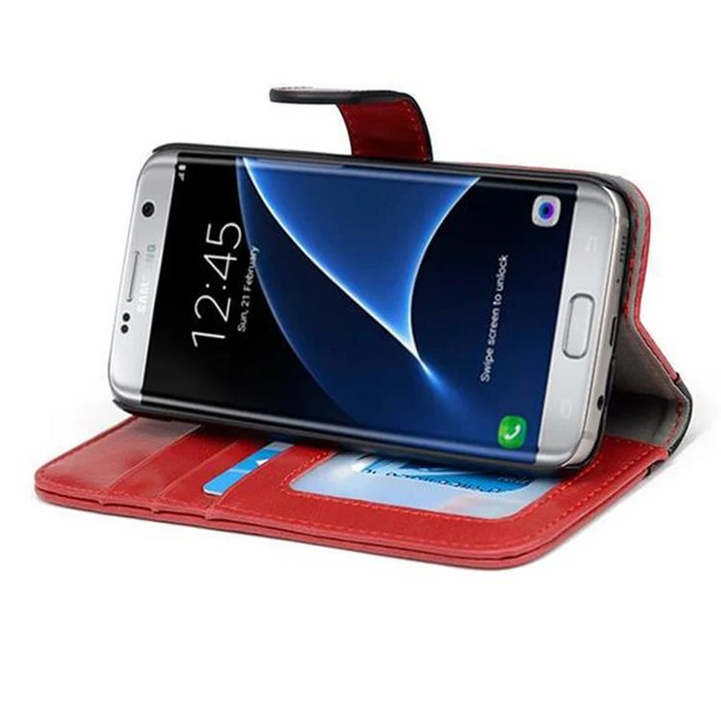 Cadorabo Hülle kompatibel mit Samsung Galaxy S7 Schutzhülle mit Standfunktion und Kartenfach im zweifarbigen Design