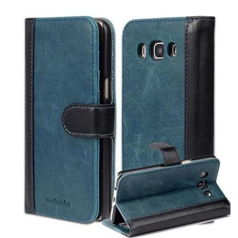 Cadorabo Hülle kompatibel mit Samsung Galaxy J5 2016 Schutzhülle mit Standfunktion und Kartenfach im zweifarbigen Design