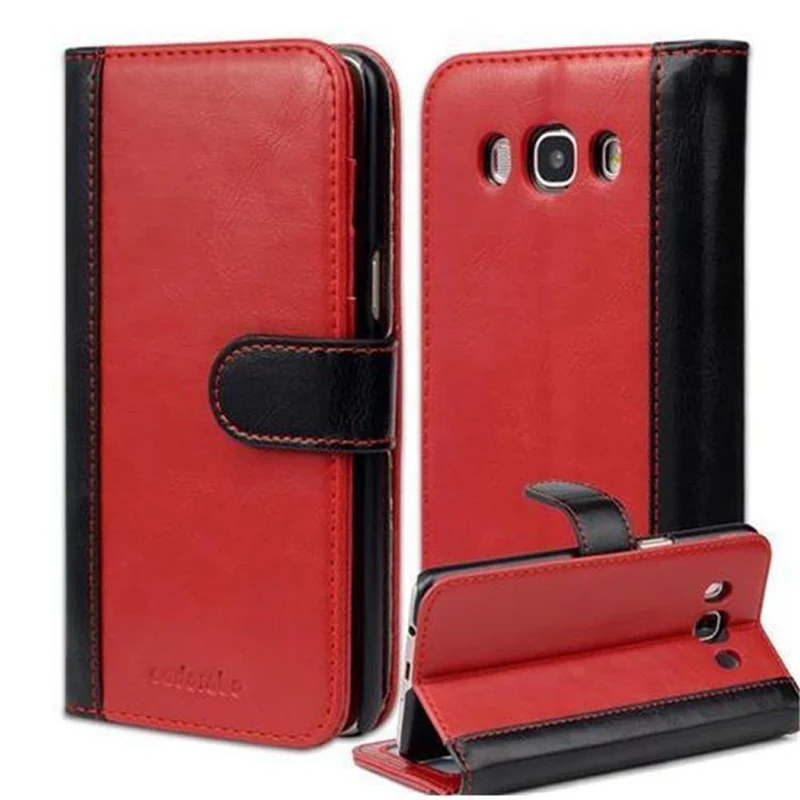 Cadorabo Hülle kompatibel mit Samsung Galaxy J5 2016 Schutzhülle mit Standfunktion und Kartenfach im zweifarbigen Design