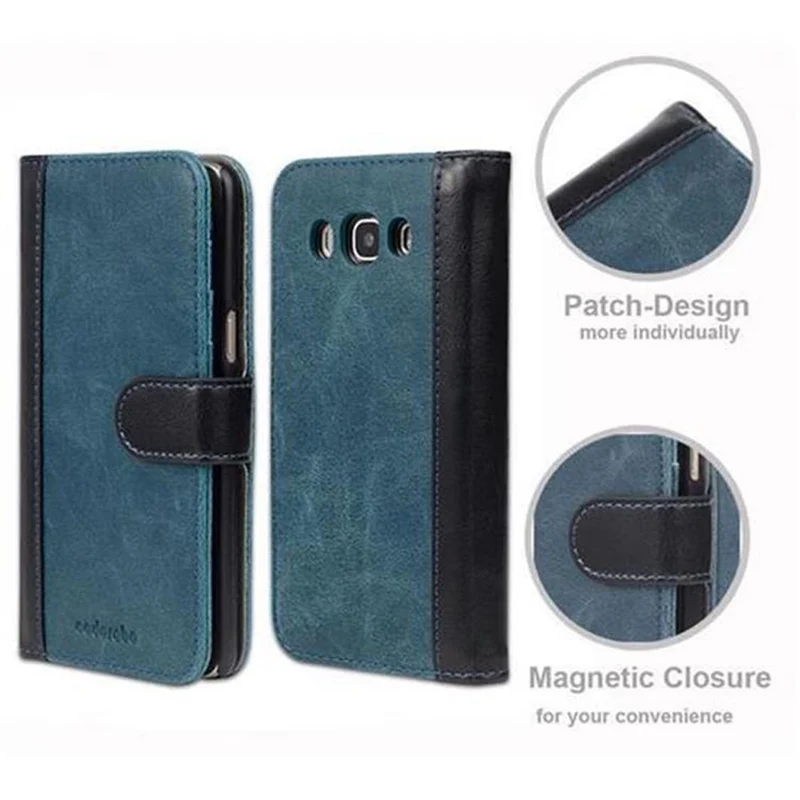 Cadorabo Hülle kompatibel mit Samsung Galaxy J5 2016 Schutzhülle mit Standfunktion und Kartenfach im zweifarbigen Design
