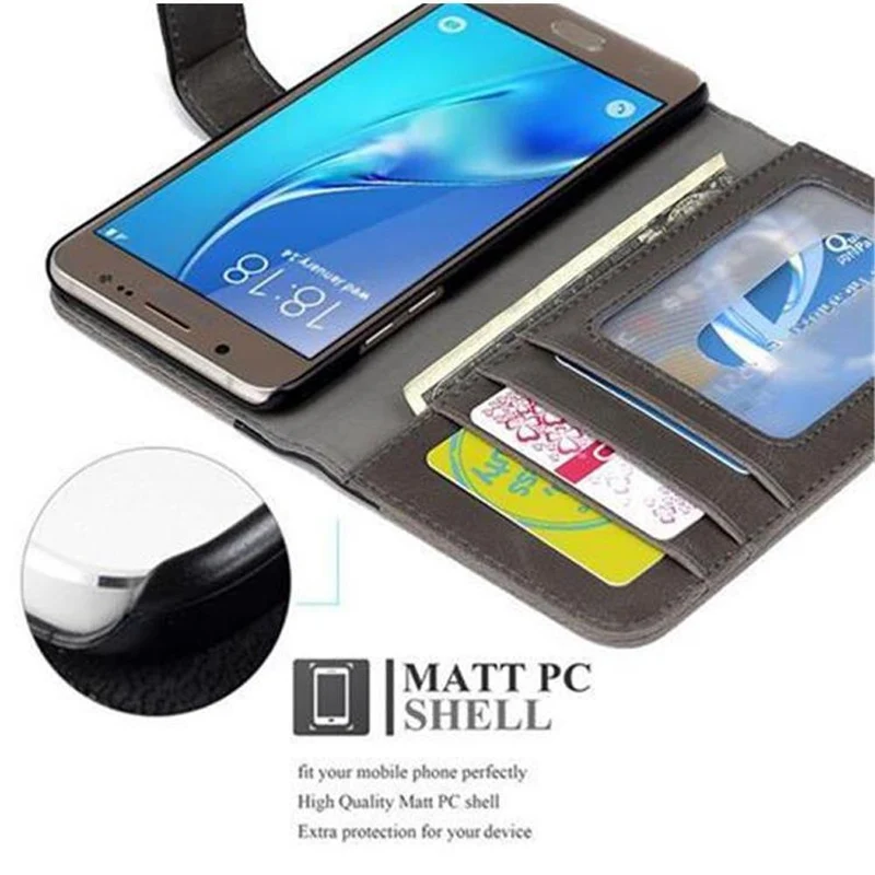 Cadorabo Hülle kompatibel mit Samsung Galaxy J5 2016 Schutzhülle mit Standfunktion und Kartenfach im zweifarbigen Design