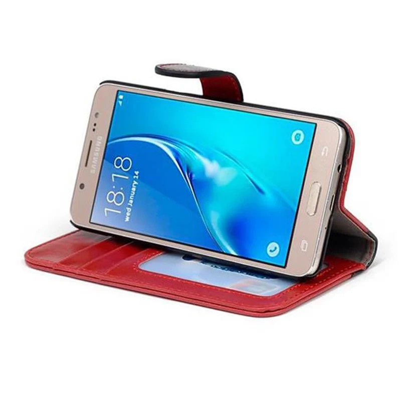 Cadorabo Hülle kompatibel mit Samsung Galaxy J5 2016 Schutzhülle mit Standfunktion und Kartenfach im zweifarbigen Design