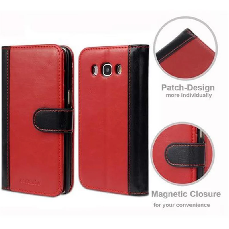 Cadorabo Hülle kompatibel mit Samsung Galaxy J5 2016 Schutzhülle mit Standfunktion und Kartenfach im zweifarbigen Design