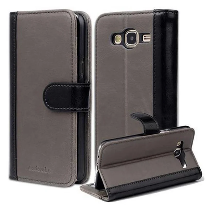 Cadorabo Hülle kompatibel mit Samsung Galaxy J5 2015 Schutzhülle mit Standfunktion und Kartenfach im zweifarbigen Design