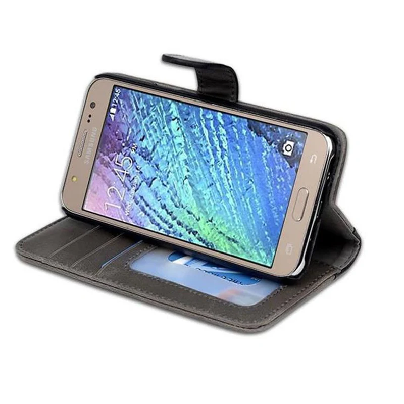 Cadorabo Hülle kompatibel mit Samsung Galaxy J5 2015 Schutzhülle mit Standfunktion und Kartenfach im zweifarbigen Design