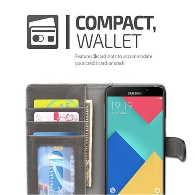 Cadorabo Hülle kompatibel mit Samsung Galaxy A5 2016 Schutzhülle mit Standfunktion und Kartenfach im zweifarbigen Design