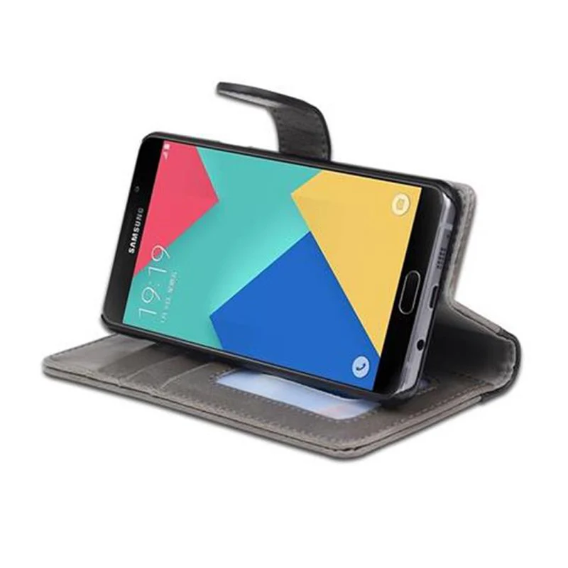 Cadorabo Hülle kompatibel mit Samsung Galaxy A5 2016 Schutzhülle mit Standfunktion und Kartenfach im zweifarbigen Design