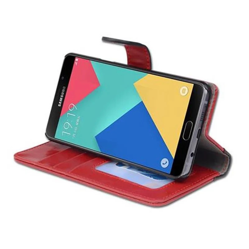 Cadorabo Hülle kompatibel mit Samsung Galaxy A5 2016 Schutzhülle mit Standfunktion und Kartenfach im zweifarbigen Design