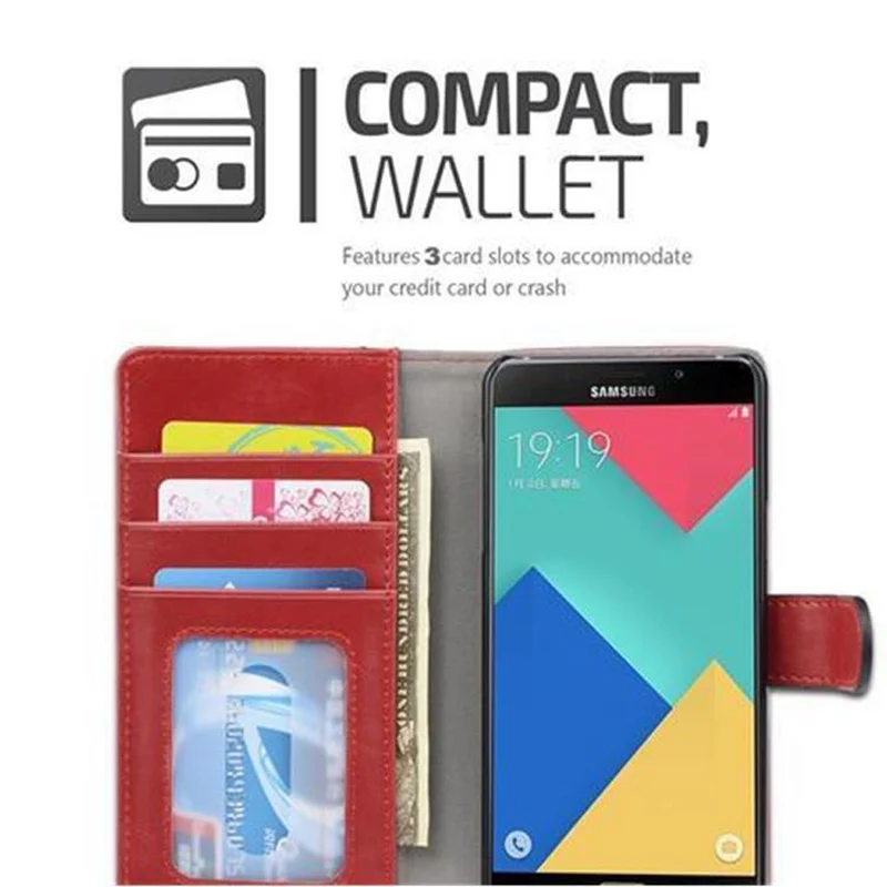 Cadorabo Hülle kompatibel mit Samsung Galaxy A5 2016 Schutzhülle mit Standfunktion und Kartenfach im zweifarbigen Design