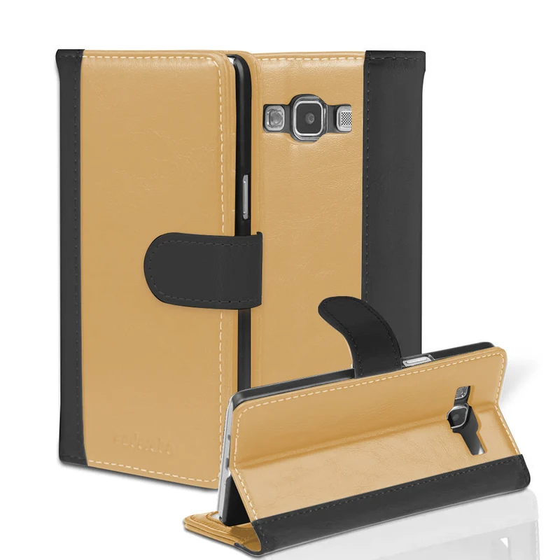 Cadorabo Hülle kompatibel mit Samsung Galaxy A5 2015 Schutzhülle mit Standfunktion und Kartenfach im zweifarbigen Design