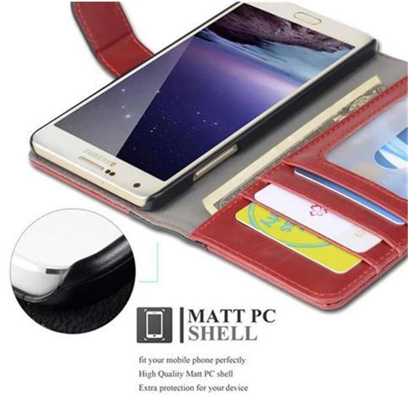 Cadorabo Hülle kompatibel mit Samsung Galaxy A5 2015 Schutzhülle mit Standfunktion und Kartenfach im zweifarbigen Design