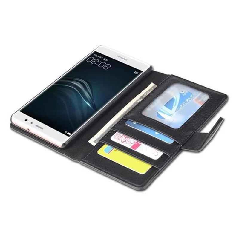 Cadorabo Hülle kompatibel mit Huawei P9 LITE 2016 / G9 LITE Schutzhülle mit Magnetverschluss und 3 Kartenfächern