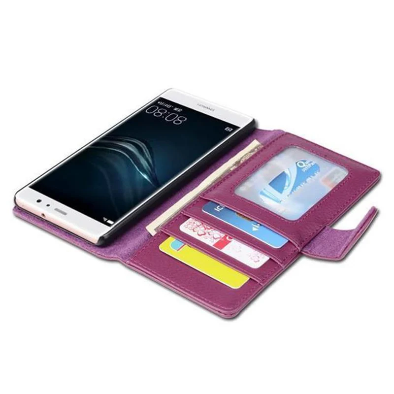 Cadorabo Hülle kompatibel mit Huawei P9 LITE 2016 / G9 LITE Schutzhülle mit Magnetverschluss und 3 Kartenfächern