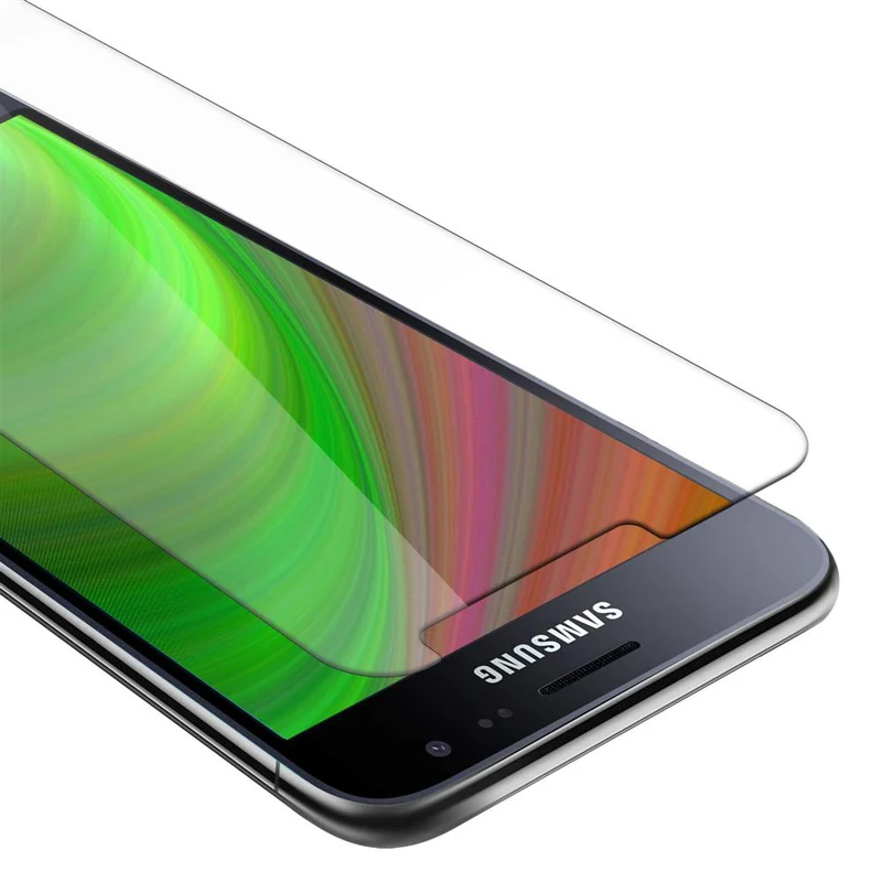 Cadorabo Panzer Folie kompatibel mit Samsung Galaxy J3 2015 - Schutzfolie Gehärtetes (Tempered) Display-Schutzglas in 9H Härte mit 3D Touch Kompatibilität
