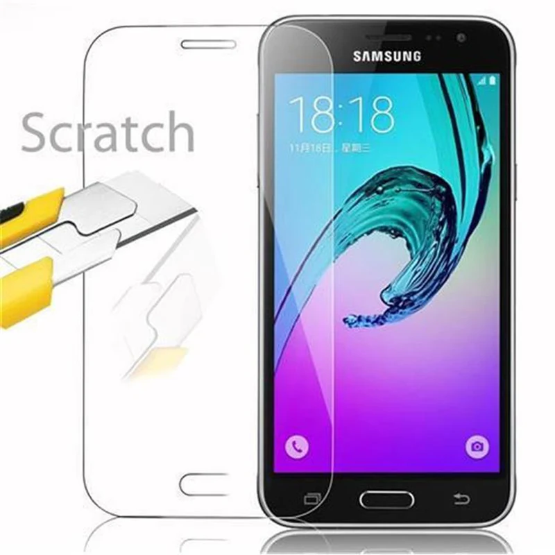 Cadorabo Panzer Folie kompatibel mit Samsung Galaxy J3 2015 - Schutzfolie Gehärtetes (Tempered) Display-Schutzglas in 9H Härte mit 3D Touch Kompatibilität