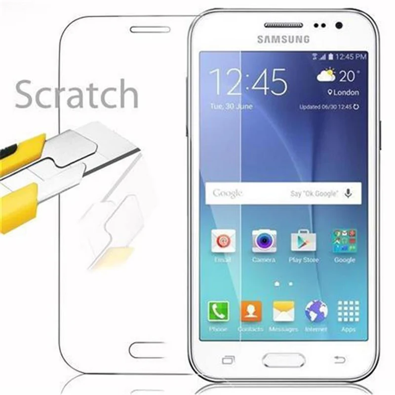 Cadorabo Panzer Folie kompatibel mit Samsung Galaxy J2 2015 - Schutzfolie Gehärtetes (Tempered) Display-Schutzglas in 9H Härte mit 3D Touch Kompatibilität