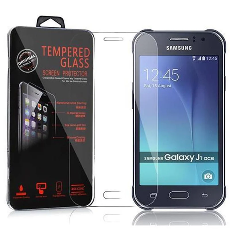 Cadorabo Panzer Folie kompatibel mit Samsung Galaxy J1 ACE - Schutzfolie Gehärtetes (Tempered) Display-Schutzglas in 9H Härte mit 3D Touch Kompatibilität