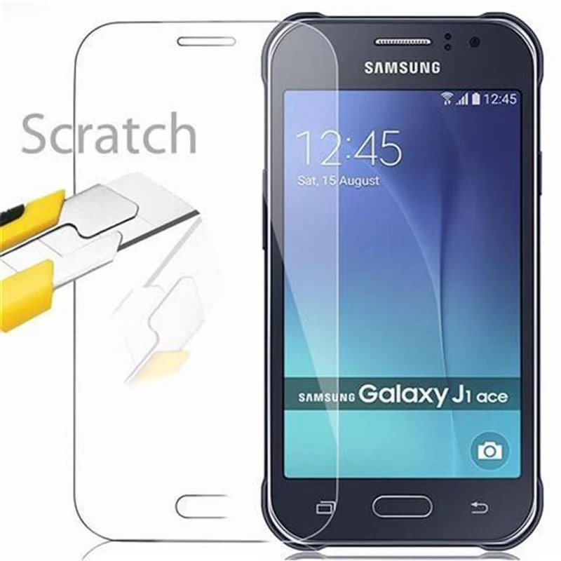 Cadorabo Panzer Folie kompatibel mit Samsung Galaxy J1 ACE - Schutzfolie Gehärtetes (Tempered) Display-Schutzglas in 9H Härte mit 3D Touch Kompatibilität