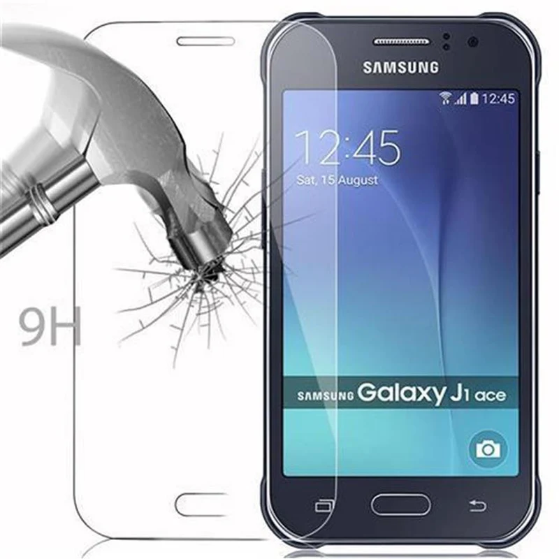 Cadorabo Panzer Folie kompatibel mit Samsung Galaxy J1 ACE - Schutzfolie Gehärtetes (Tempered) Display-Schutzglas in 9H Härte mit 3D Touch Kompatibilität
