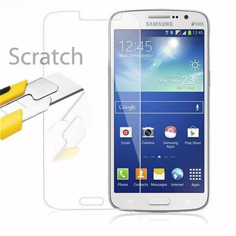 Cadorabo Panzer Folie kompatibel mit Samsung Galaxy GRAND 2 - Schutzfolie Gehärtetes (Tempered) Display-Schutzglas in 9H Härte mit 3D Touch Kompatibilität