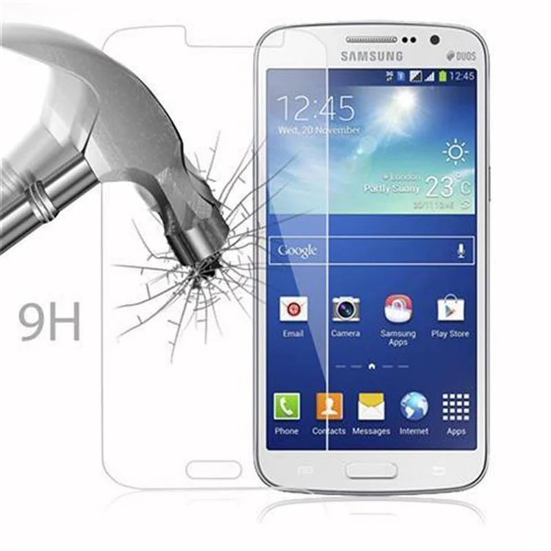 Cadorabo Panzer Folie kompatibel mit Samsung Galaxy GRAND 2 - Schutzfolie Gehärtetes (Tempered) Display-Schutzglas in 9H Härte mit 3D Touch Kompatibilität