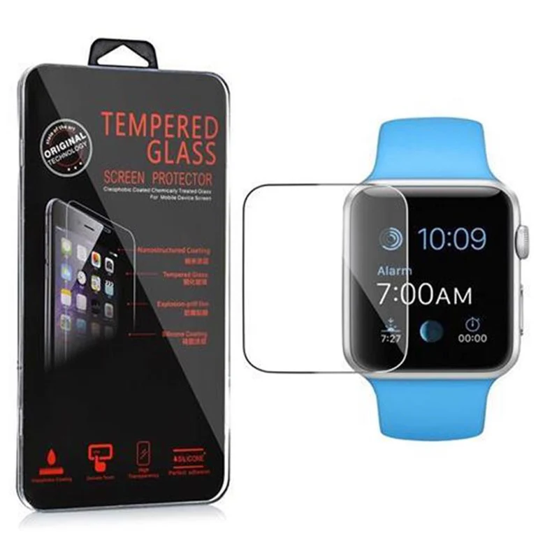 Cadorabo Panzer Folie kompatibel mit Apple Watch Series 1 & 2 & 3 (38mm) - Schutzfolie Gehärtetes (Tempered) Display-Schutzglas in 9H Härte mit 3D Touch Kompatibilität