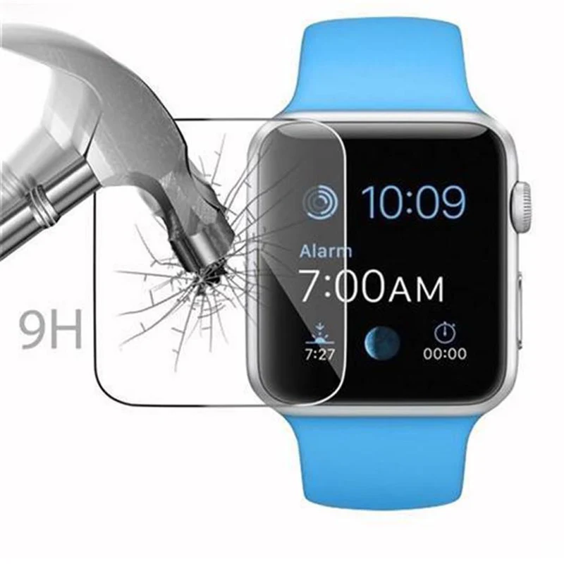 Cadorabo Panzer Folie kompatibel mit Apple Watch Series 1 & 2 & 3 (38mm) - Schutzfolie Gehärtetes (Tempered) Display-Schutzglas in 9H Härte mit 3D Touch Kompatibilität