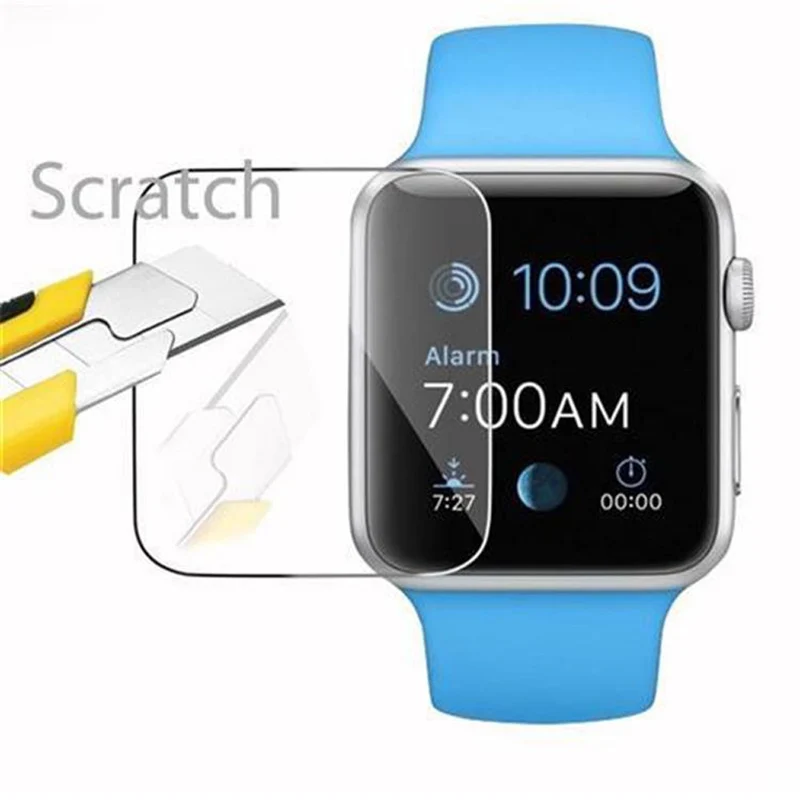 Cadorabo Panzer Folie kompatibel mit Apple Watch Series 1 & 2 & 3 (38mm) - Schutzfolie Gehärtetes (Tempered) Display-Schutzglas in 9H Härte mit 3D Touch Kompatibilität