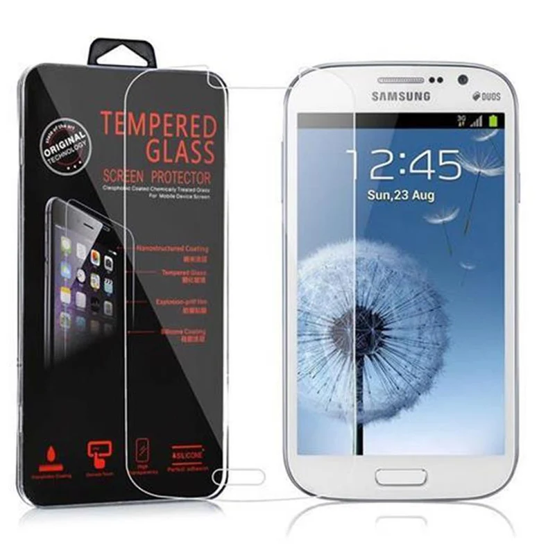 Cadorabo Panzer Folie kompatibel mit Samsung Galaxy GRAND DUOS / GRAND NEO - Schutzfolie Gehärtetes (Tempered) Display-Schutzglas in 9H Härte mit 3D Touch Kompatibilität