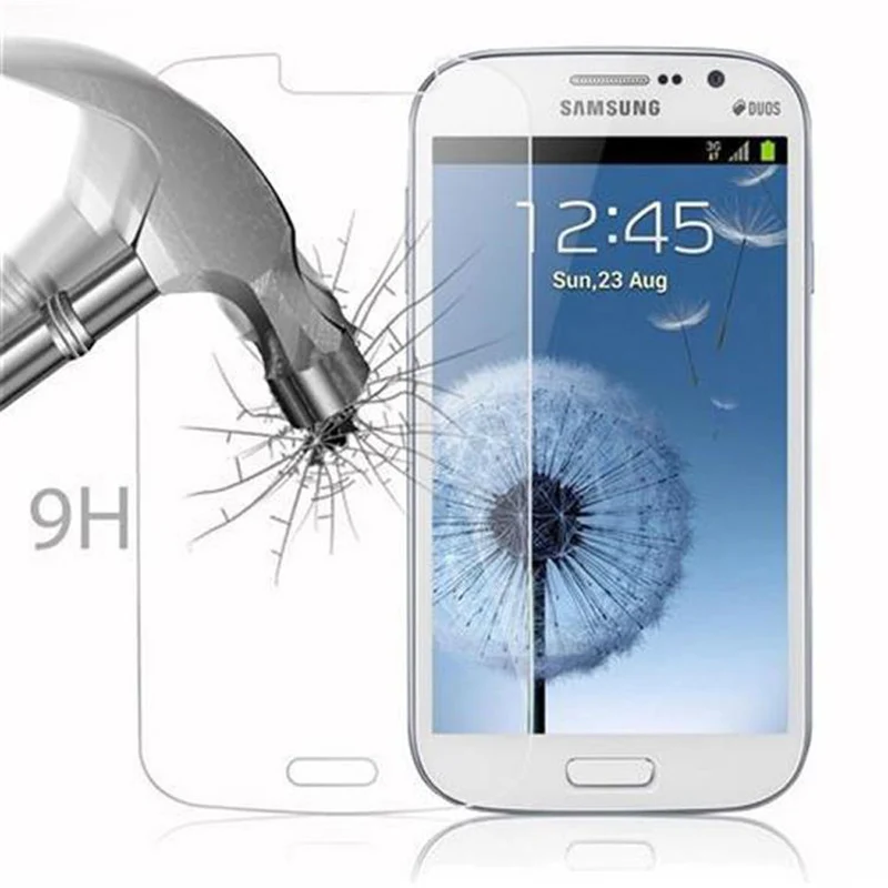 Cadorabo Panzer Folie kompatibel mit Samsung Galaxy GRAND DUOS / GRAND NEO - Schutzfolie Gehärtetes (Tempered) Display-Schutzglas in 9H Härte mit 3D Touch Kompatibilität