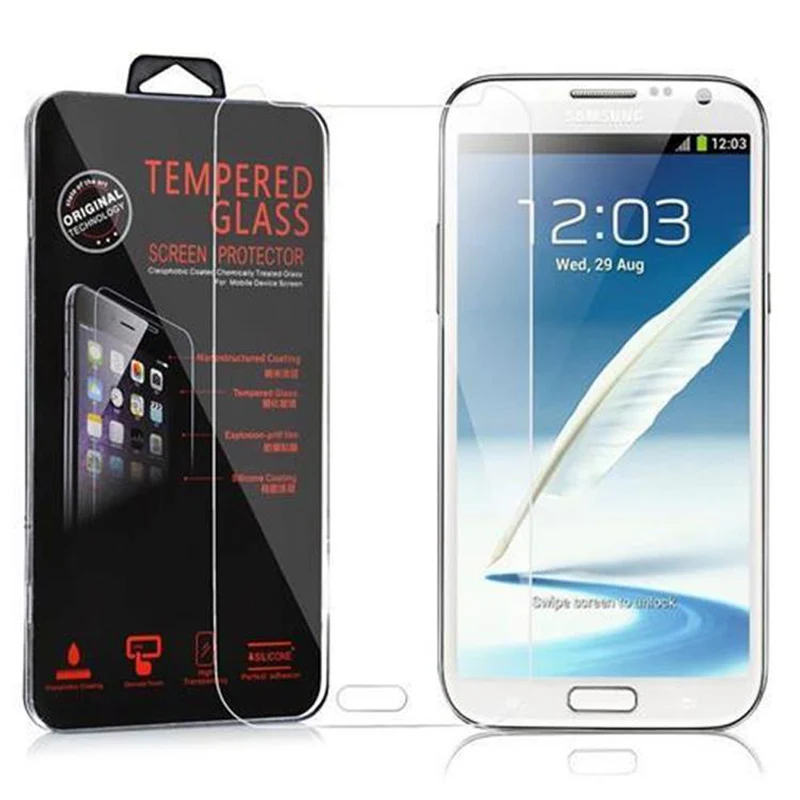 Cadorabo Panzer Folie kompatibel mit Samsung Galaxy NOTE 2 - Schutzfolie Gehärtetes (Tempered) Display-Schutzglas in 9H Härte mit 3D Touch Kompatibilität