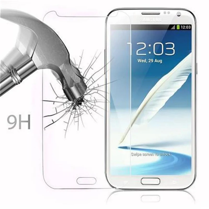 Cadorabo Panzer Folie kompatibel mit Samsung Galaxy NOTE 2 - Schutzfolie Gehärtetes (Tempered) Display-Schutzglas in 9H Härte mit 3D Touch Kompatibilität