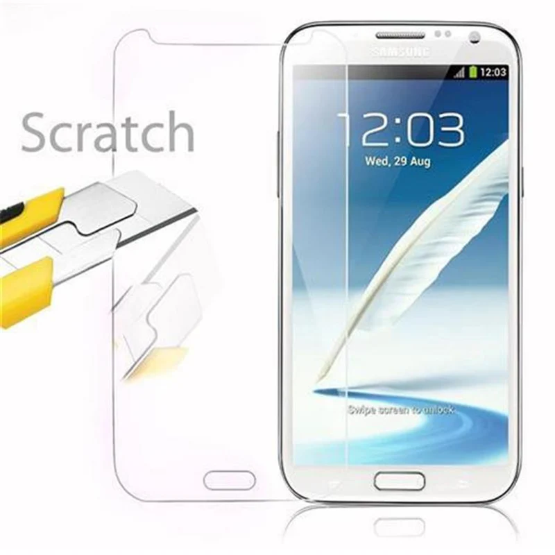 Cadorabo Panzer Folie kompatibel mit Samsung Galaxy NOTE 2 - Schutzfolie Gehärtetes (Tempered) Display-Schutzglas in 9H Härte mit 3D Touch Kompatibilität