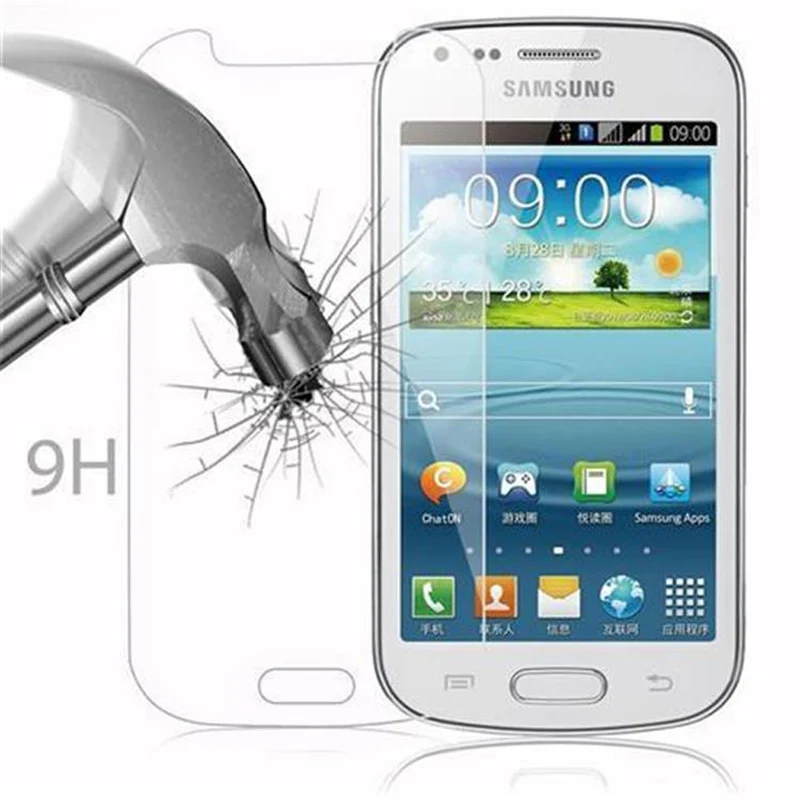 Cadorabo Panzer Folie kompatibel mit Samsung Galaxy TREND DUOS - Schutzfolie Gehärtetes (Tempered) Display-Schutzglas in 9H Härte mit 3D Touch Kompatibilität