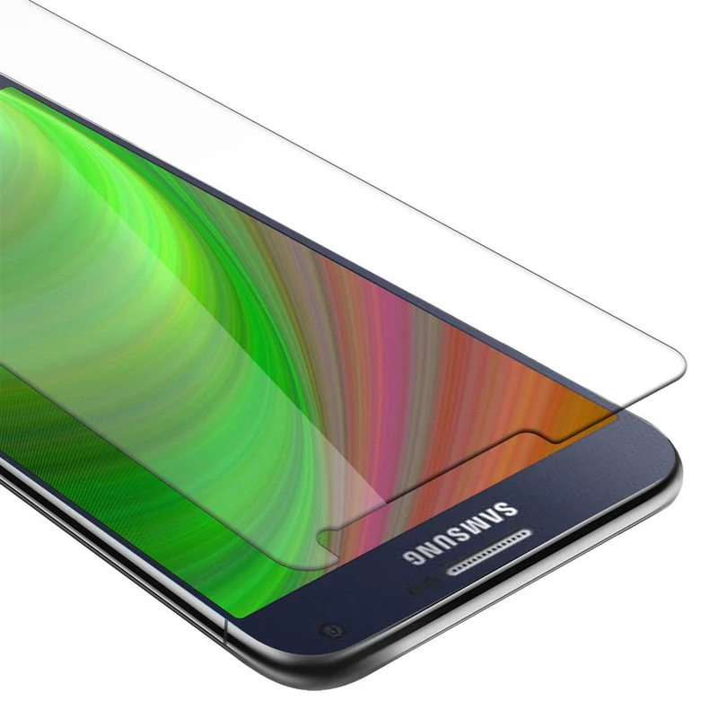 Cadorabo Panzer Folie kompatibel mit Samsung Galaxy A7 2015 - Schutzfolie Gehärtetes (Tempered) Display-Schutzglas in 9H Härte mit 3D Touch Kompatibilität