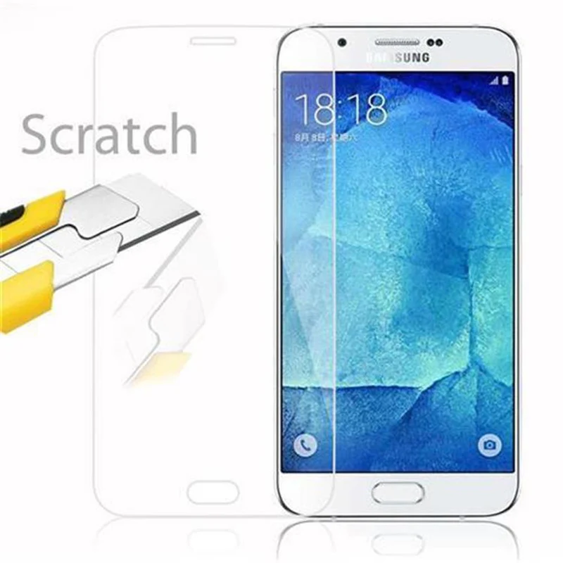Cadorabo Panzer Folie kompatibel mit Samsung Galaxy A8 2015 - Schutzfolie Gehärtetes (Tempered) Display-Schutzglas in 9H Härte mit 3D Touch Kompatibilität