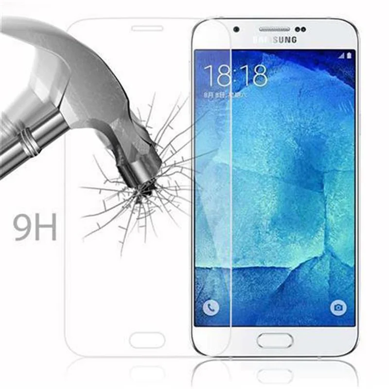 Cadorabo Panzer Folie kompatibel mit Samsung Galaxy A8 2015 - Schutzfolie Gehärtetes (Tempered) Display-Schutzglas in 9H Härte mit 3D Touch Kompatibilität