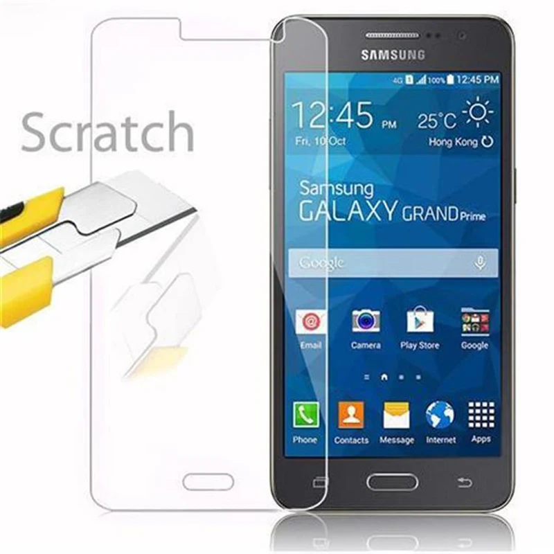 Cadorabo Panzer Folie kompatibel mit Samsung Galaxy GRAND PRIME - Schutzfolie Gehärtetes (Tempered) Display-Schutzglas in 9H Härte mit 3D Touch Kompatibilität
