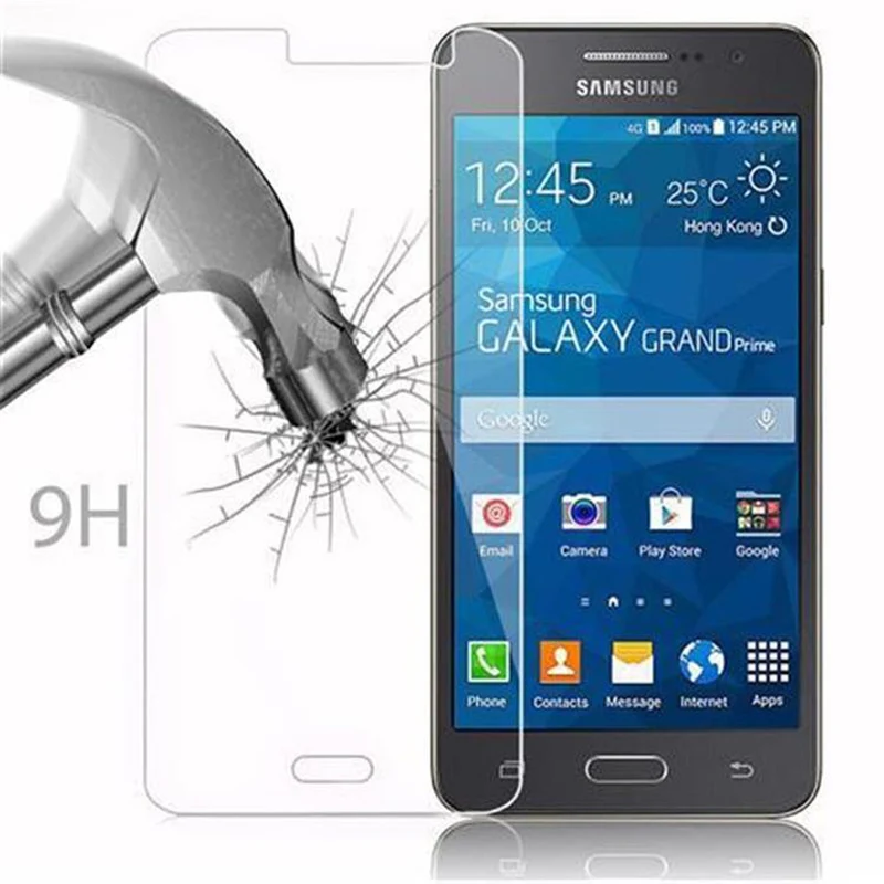 Cadorabo Panzer Folie kompatibel mit Samsung Galaxy GRAND PRIME - Schutzfolie Gehärtetes (Tempered) Display-Schutzglas in 9H Härte mit 3D Touch Kompatibilität