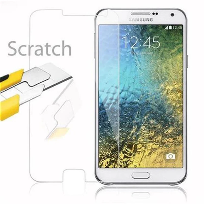 Cadorabo Panzer Folie kompatibel mit Samsung Galaxy E7 - Schutzfolie Gehärtetes (Tempered) Display-Schutzglas in 9H Härte mit 3D Touch Kompatibilität