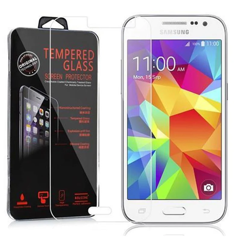 Cadorabo Panzer Folie kompatibel mit Samsung Galaxy CORE PRIME - Schutzfolie Gehärtetes (Tempered) Display-Schutzglas in 9H Härte mit 3D Touch Kompatibilität