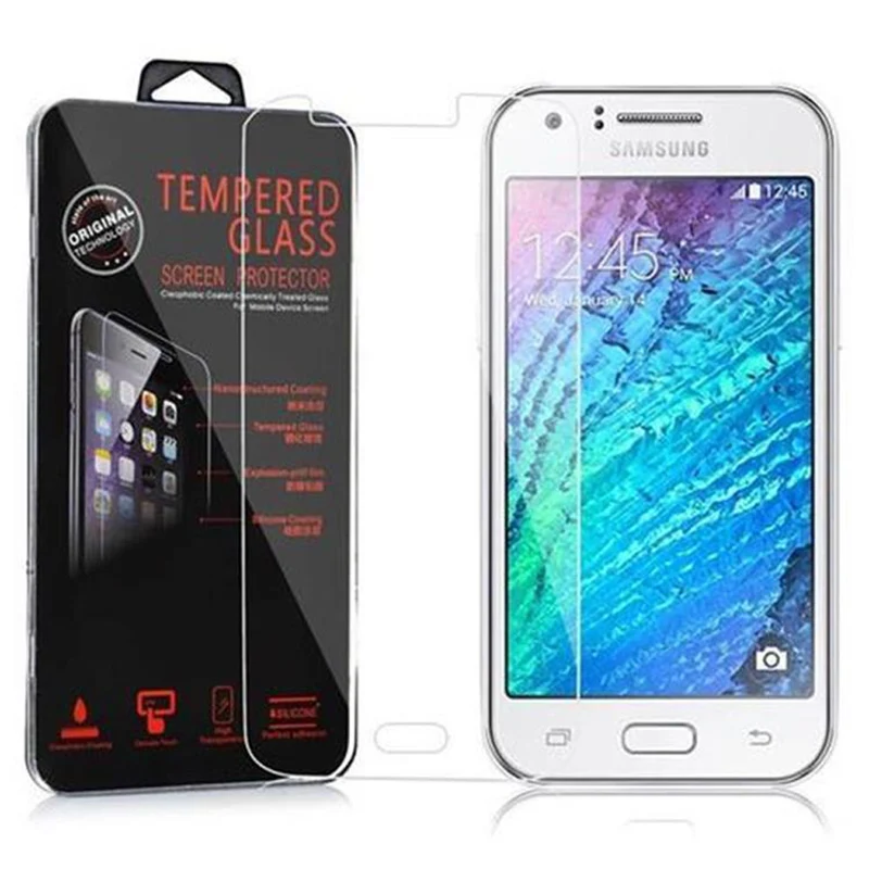 Cadorabo Panzer Folie kompatibel mit Samsung Galaxy J1 2015 - Schutzfolie Gehärtetes (Tempered) Display-Schutzglas in 9H Härte mit 3D Touch Kompatibilität