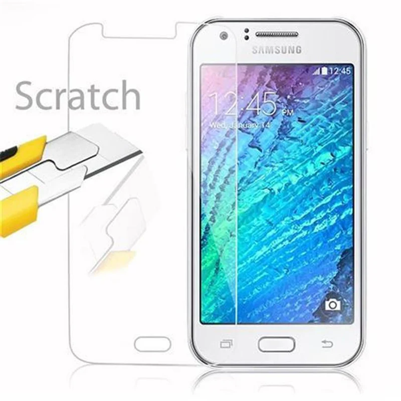 Cadorabo Panzer Folie kompatibel mit Samsung Galaxy J1 2015 - Schutzfolie Gehärtetes (Tempered) Display-Schutzglas in 9H Härte mit 3D Touch Kompatibilität
