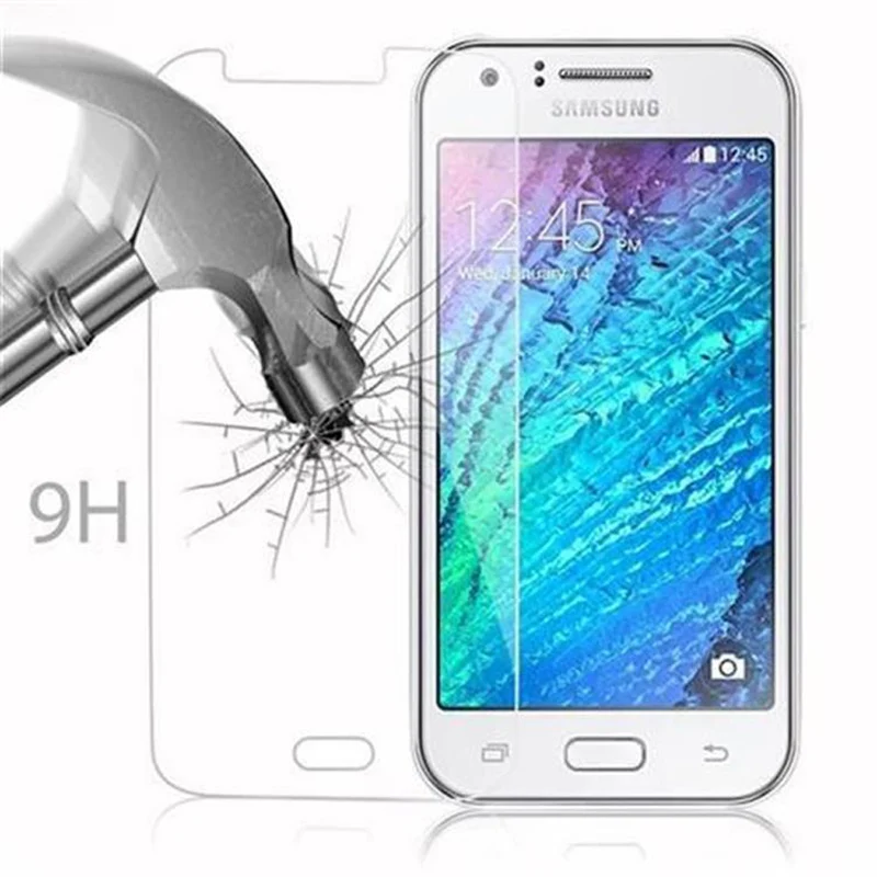 Cadorabo Panzer Folie kompatibel mit Samsung Galaxy J1 2015 - Schutzfolie Gehärtetes (Tempered) Display-Schutzglas in 9H Härte mit 3D Touch Kompatibilität