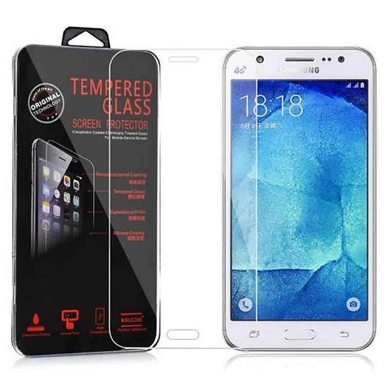 Cadorabo Panzer Folie kompatibel mit Samsung Galaxy J7 2015 - Schutzfolie Gehärtetes (Tempered) Display-Schutzglas in 9H Härte mit 3D Touch Kompatibilität