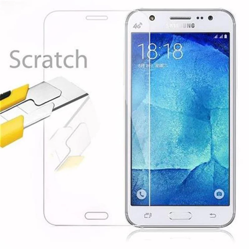 Cadorabo Panzer Folie kompatibel mit Samsung Galaxy J7 2015 - Schutzfolie Gehärtetes (Tempered) Display-Schutzglas in 9H Härte mit 3D Touch Kompatibilität