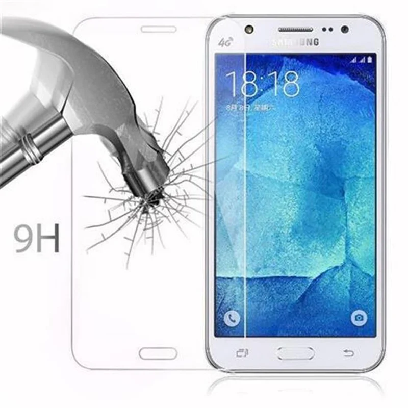 Cadorabo Panzer Folie kompatibel mit Samsung Galaxy J7 2015 - Schutzfolie Gehärtetes (Tempered) Display-Schutzglas in 9H Härte mit 3D Touch Kompatibilität