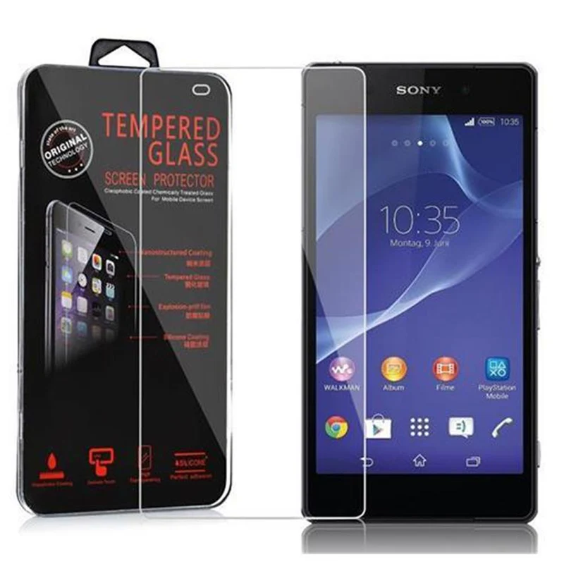 Cadorabo Panzer Folie kompatibel mit Sony Xperia Z2 - Schutzfolie Gehärtetes (Tempered) Display-Schutzglas in 9H Härte mit 3D Touch Kompatibilität