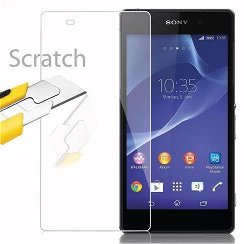 Cadorabo Panzer Folie kompatibel mit Sony Xperia Z2 - Schutzfolie Gehärtetes (Tempered) Display-Schutzglas in 9H Härte mit 3D Touch Kompatibilität