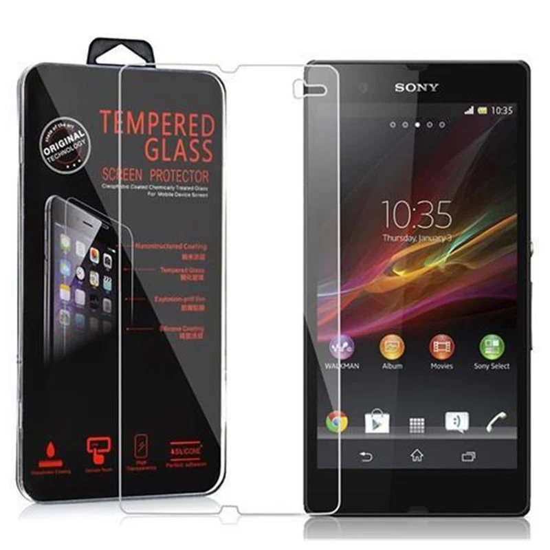 Cadorabo Panzer Folie kompatibel mit Sony Xperia Z - Schutzfolie Gehärtetes (Tempered) Display-Schutzglas in 9H Härte mit 3D Touch Kompatibilität